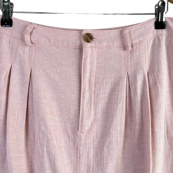 Banana Republic Linen Cotton Midi Skirt‎ Herringbone Sunwashed Pink, Size 12 - Picture 3 of 11